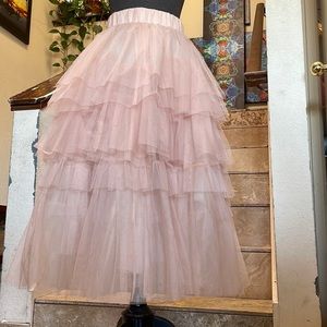 Chicwish Pale pink maxi length tutu size S/XS